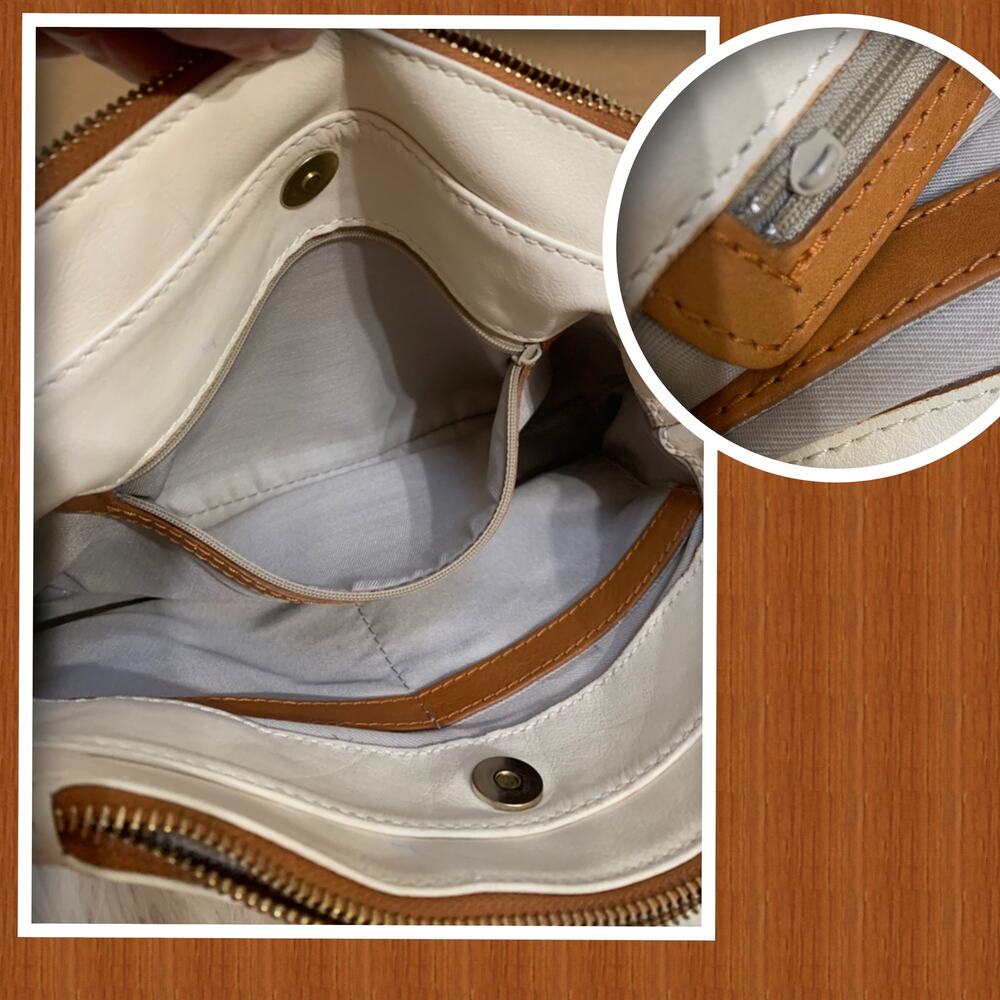 VALENTINA TRADIZIONE ITALIANA Soft Cream Leather Convertible Hobo XBody - Picture 9 of 16